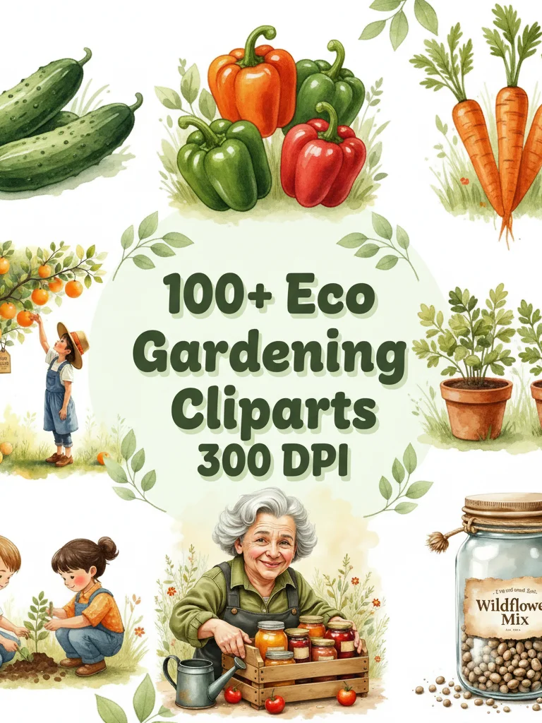 Eco Gardening Clipart & Digital Design Resources for Creators product image (1)