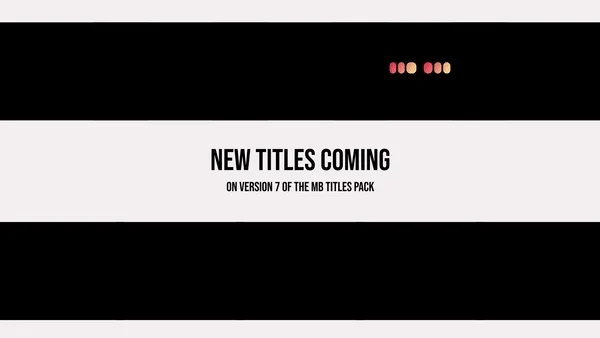 MB Titles Pack for DaVinci Resolve product image (2)