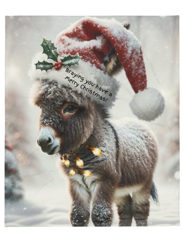 Merry Christmas Donkey Blanket product image (1)