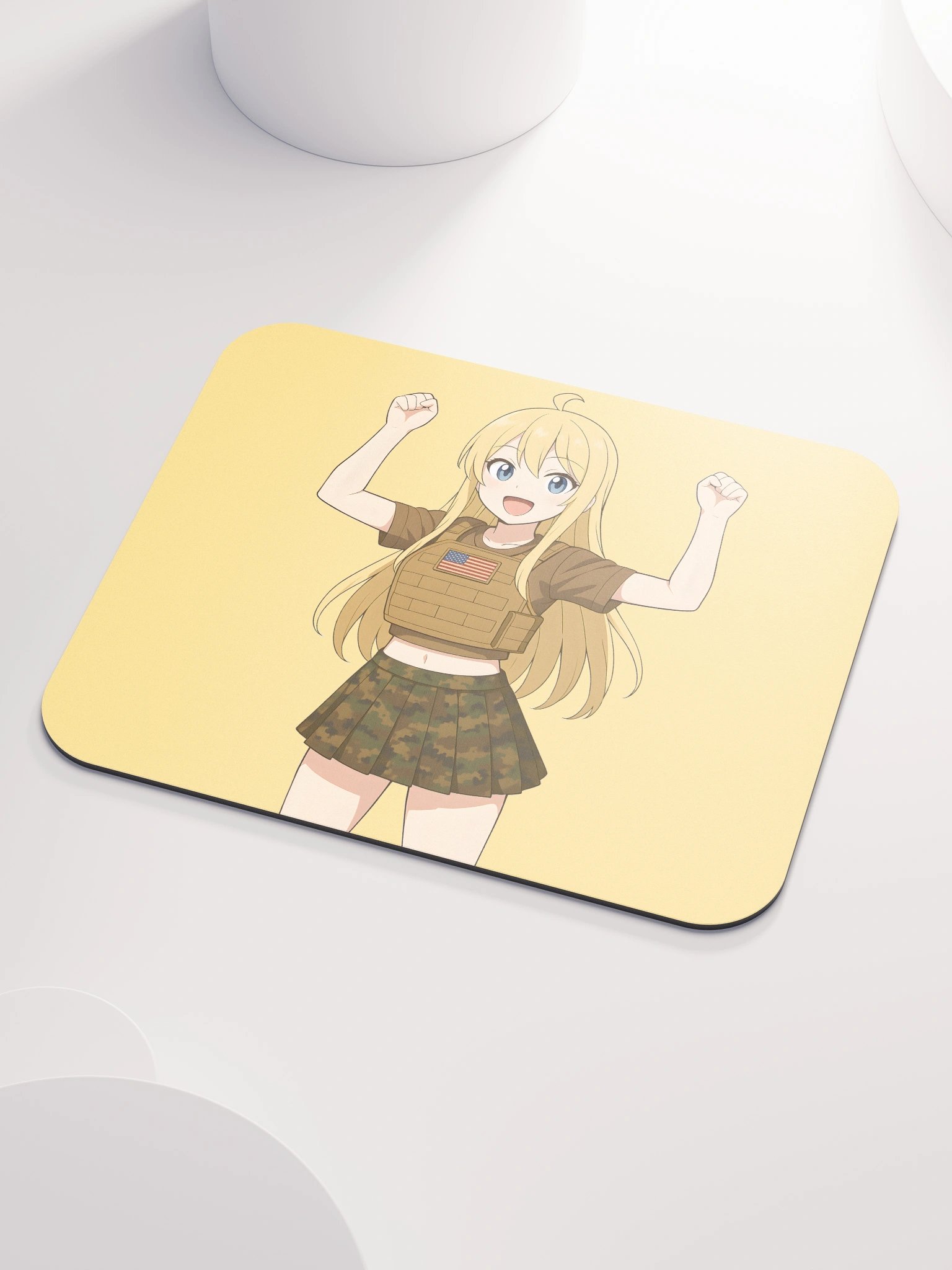 Blonde Tactical Anime Girl Mousepad product image (3)