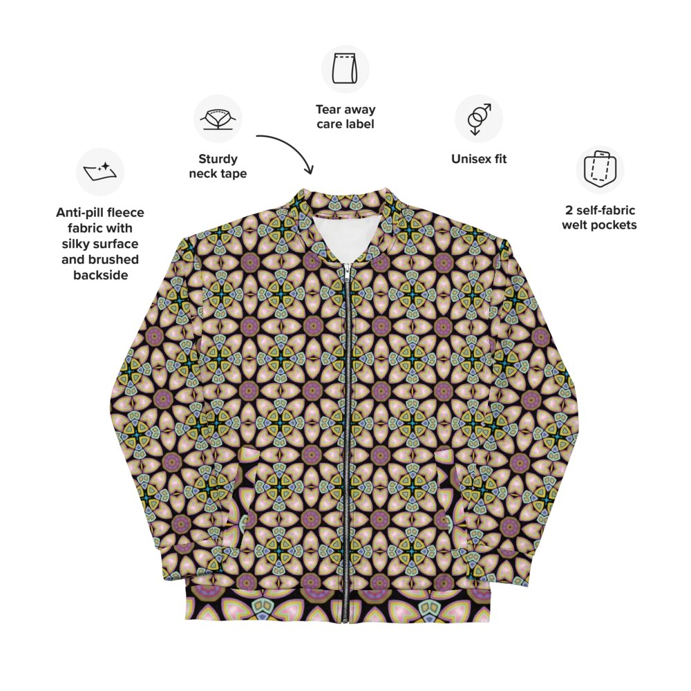 Fractal Batik Purple Bomber Jacket product image (9)