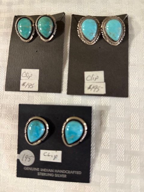 Artisan Dry Creek Turquoise Sterling Silver Clip-On Earrings product image (1)