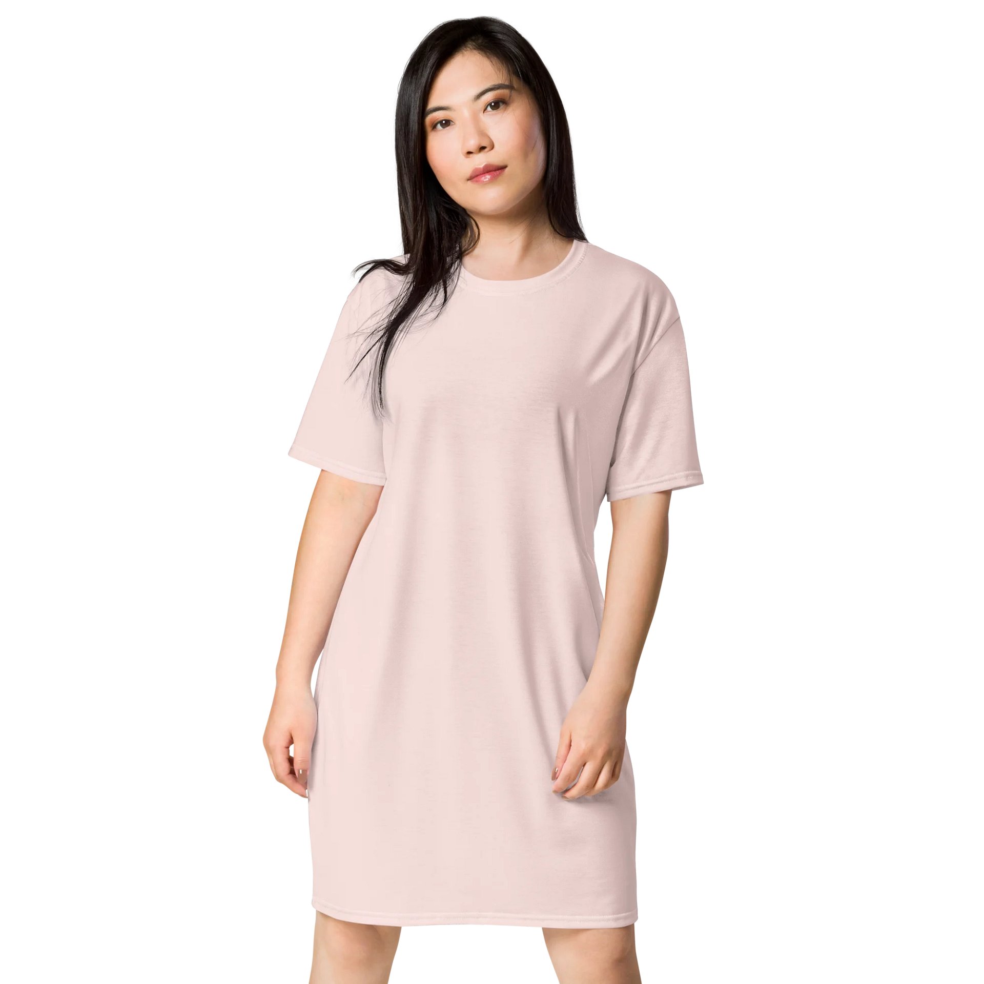 Misty Rose Oversized T-Shirt Dress | Stretchy Fabric | Casual or Formal Style | Sizes 2XS-6XL | Exclusive Design product image (1)
