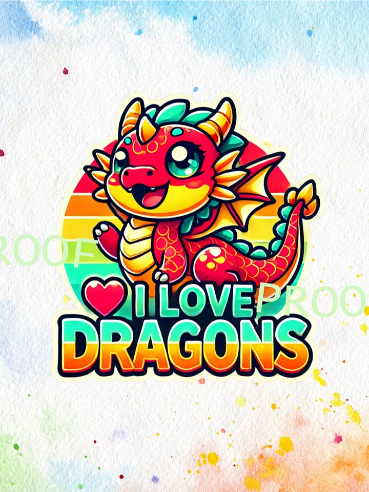 I Love Dragons – Instant Download Graphic Design product image (1)