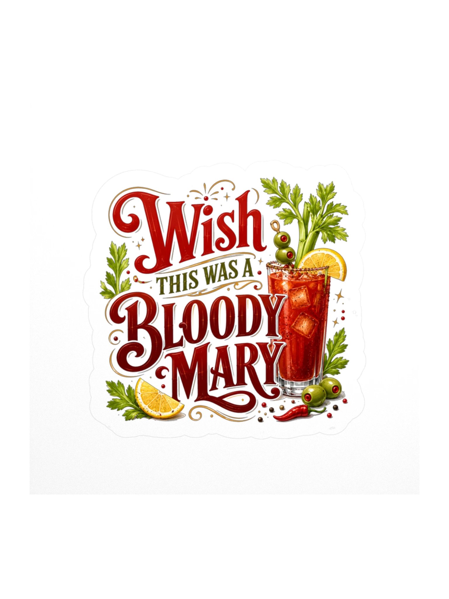 Wish This Was A Bloody Mary Sticker product image (1)