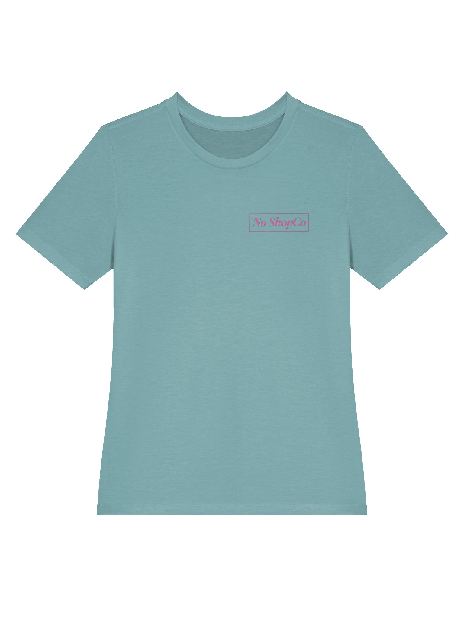 No ShopCo Women's Heather Blue Lagoon Tee - Pink Artwork product image (3)
