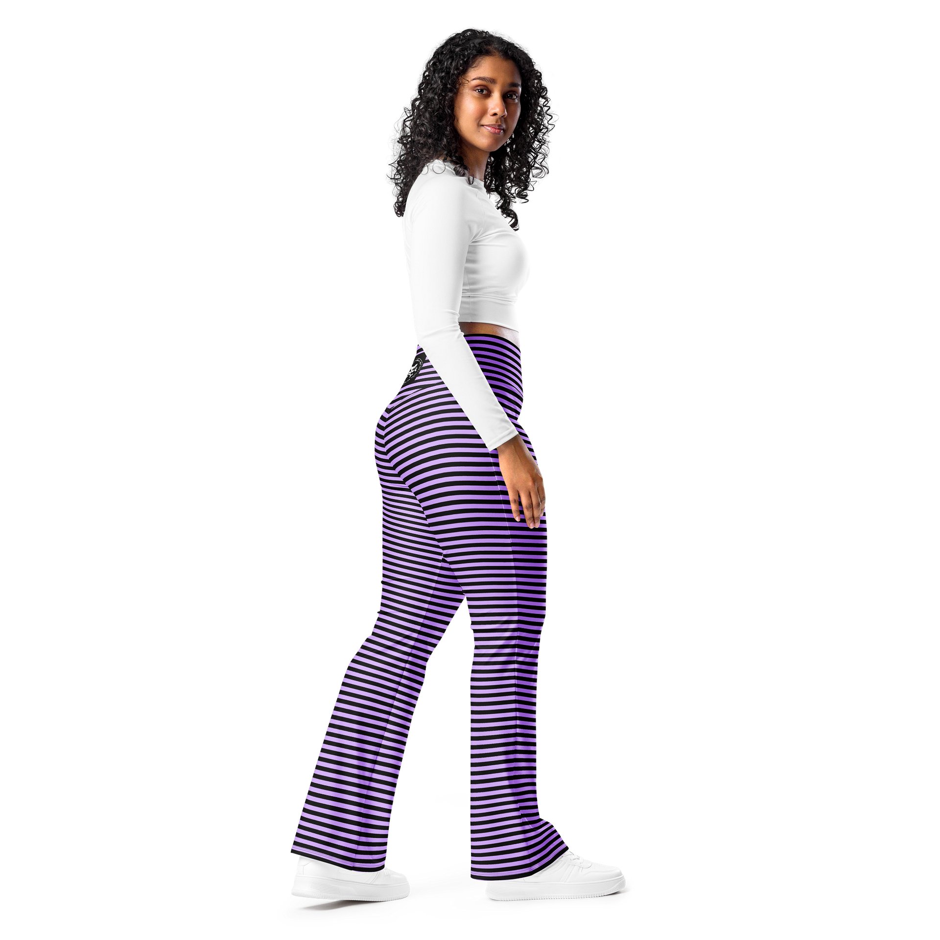 Purple and Blaque Stripped Kat Skull Flares product image (9)