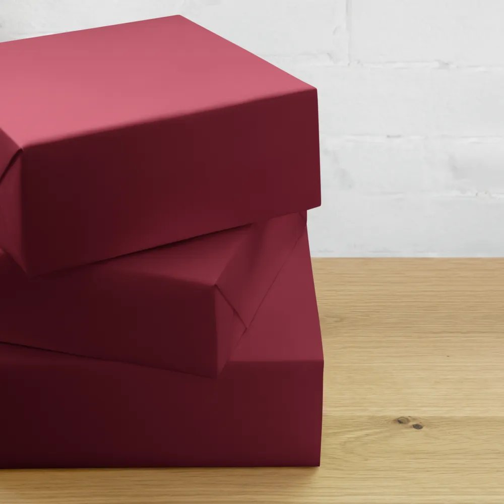 Burgundy Solid Holiday Christmas Wrapping Paper Sheets (3) product image (2)