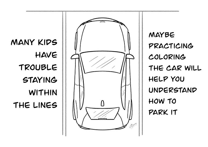Parking in the lines - Coloring Page A4 product image (1)