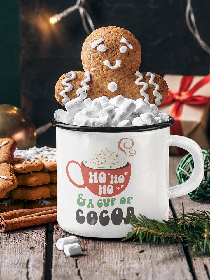 Ho Ho Ho Hot Chocolate Enamel Mug product image (2)