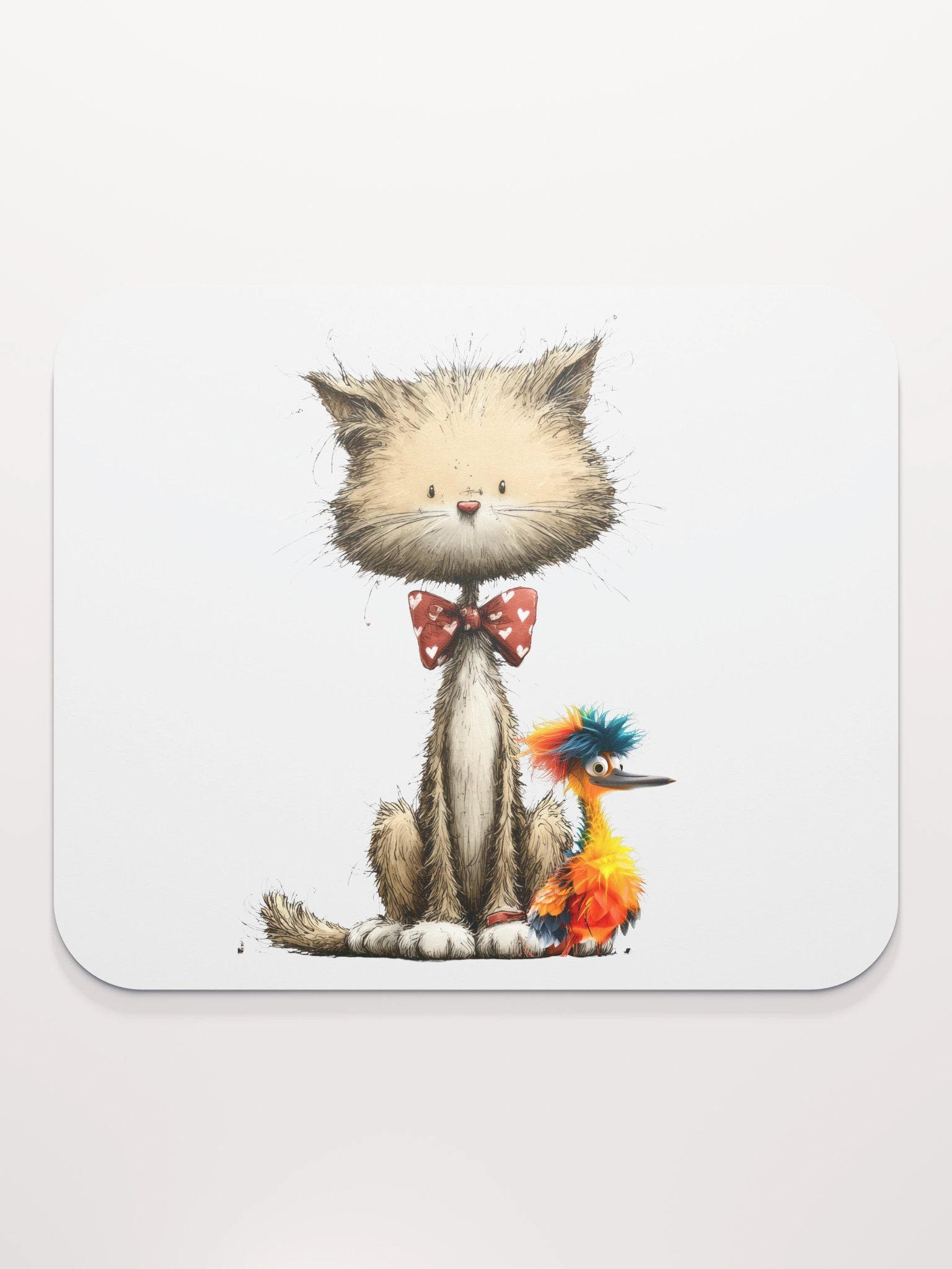 Cute Cat Bird Mouse Pad product image (2)