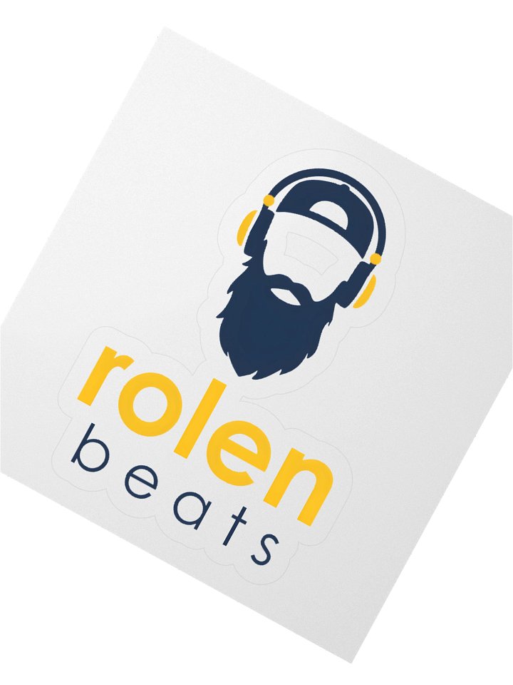 Rolen Beats Script Logo Sticker - Navy/Yellow product image (2)