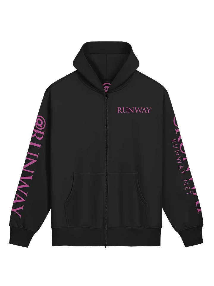 Runway Magazine × Hollywood Studio 1 Zipper Hoodie Pink Logo product image (1)