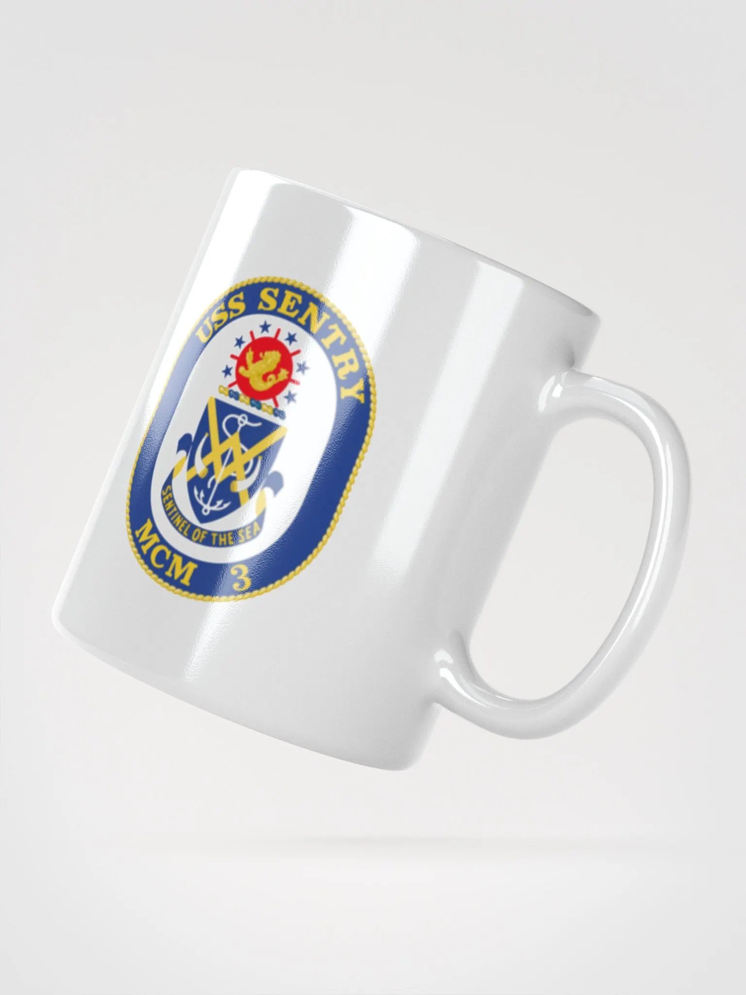 USS Sentry MCM 3 White Coffee Cup product image (2)