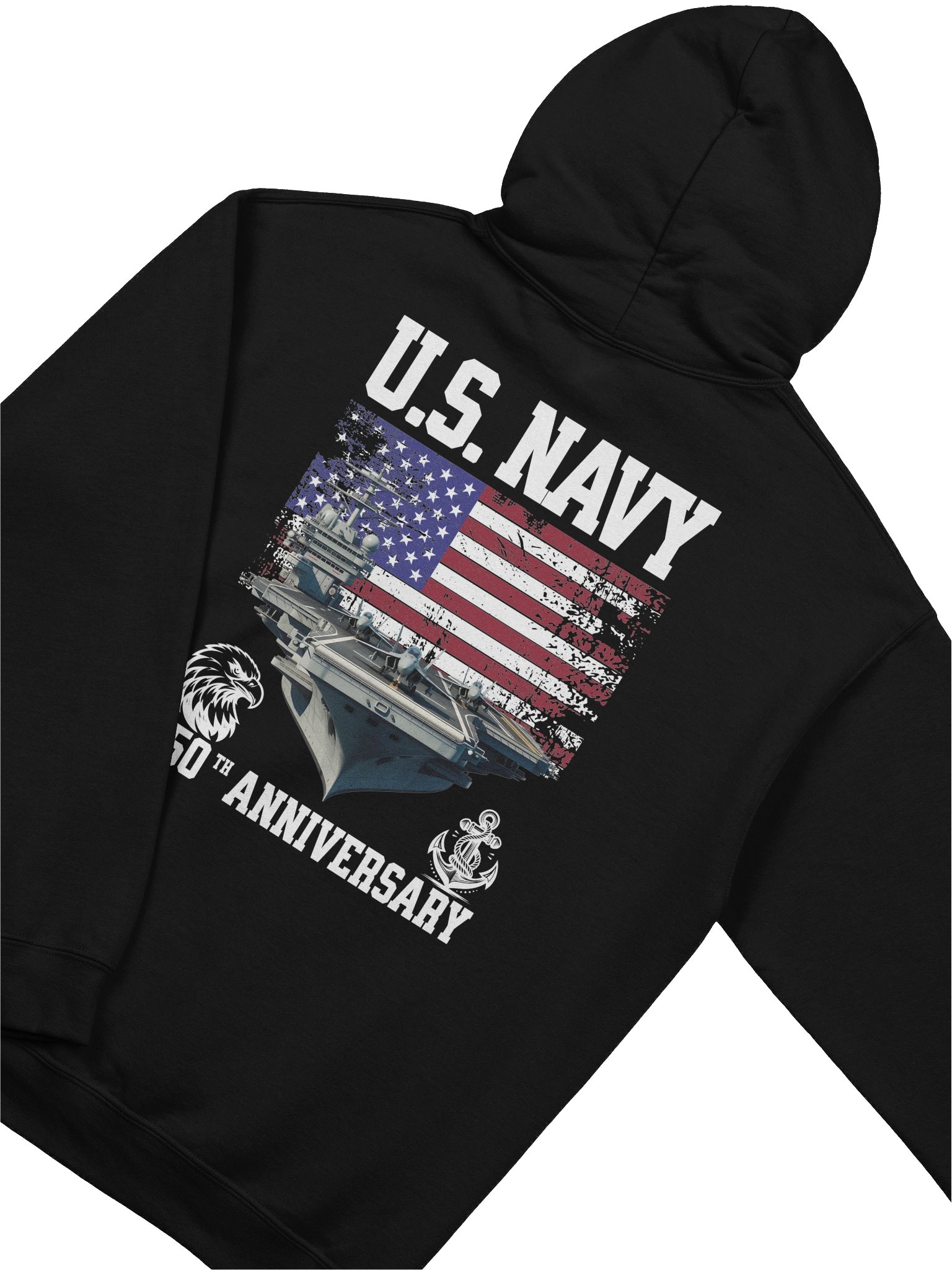 US Navy 250th Anniversary Hoodie, Patriotic Military Sweatshirt, Vintage American Flag Navy Shirt, USA Navy Gift Hoodie product image (19)