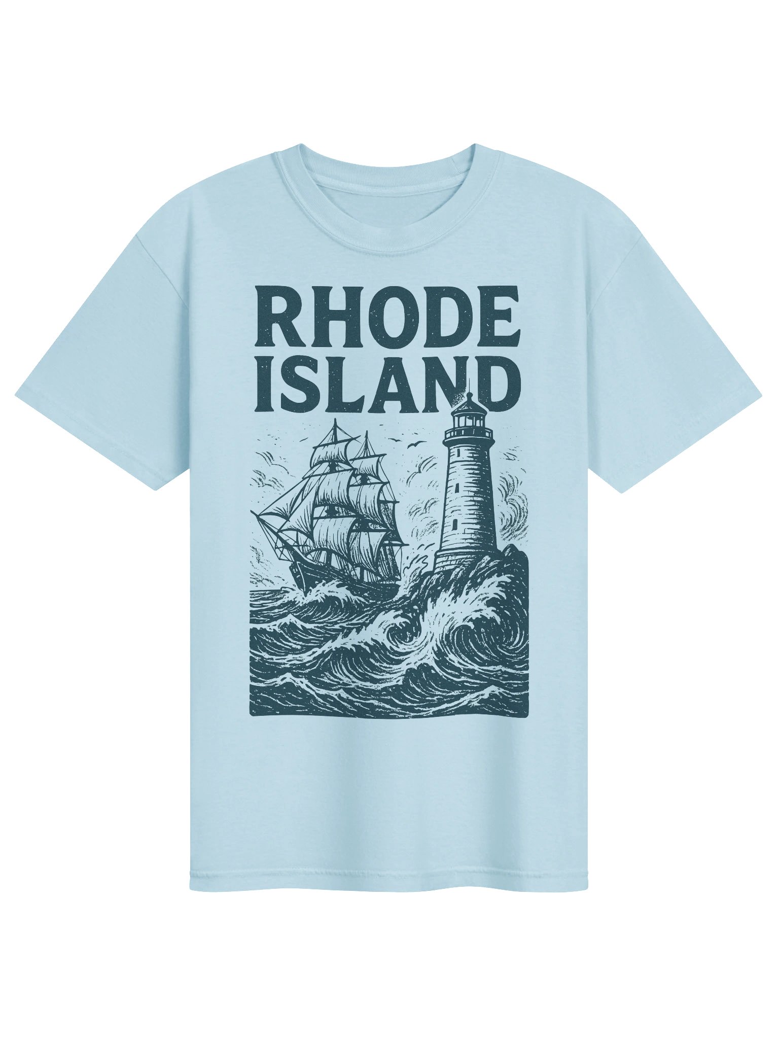 Rhode Island Lighthouse Ship T-Shirt | Vintage Coastal State Pride Tee product image (9)