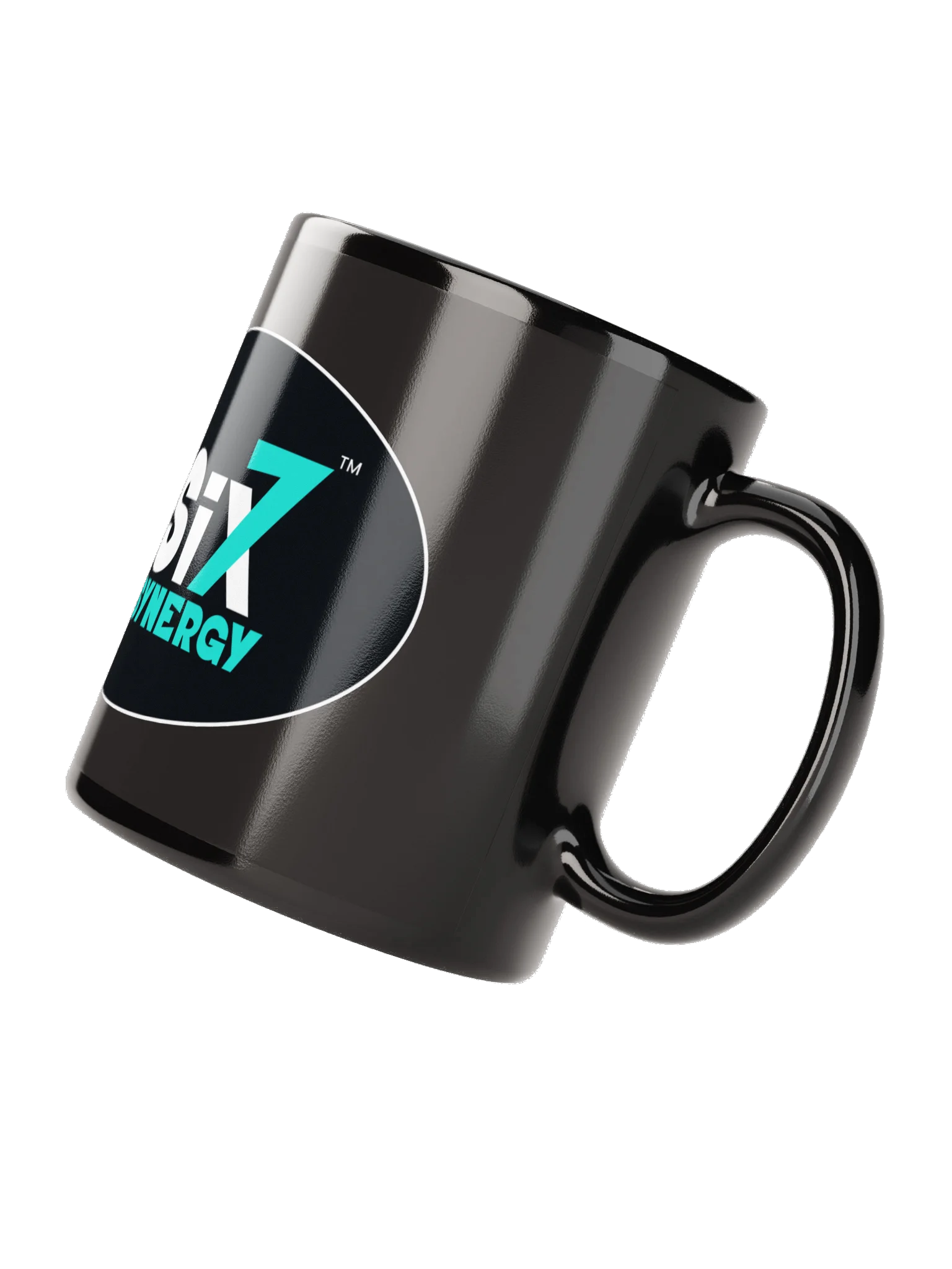 Black ceramic glossy coffee cup - main logo and Bomb card (11 or 15 oz) product image (4)