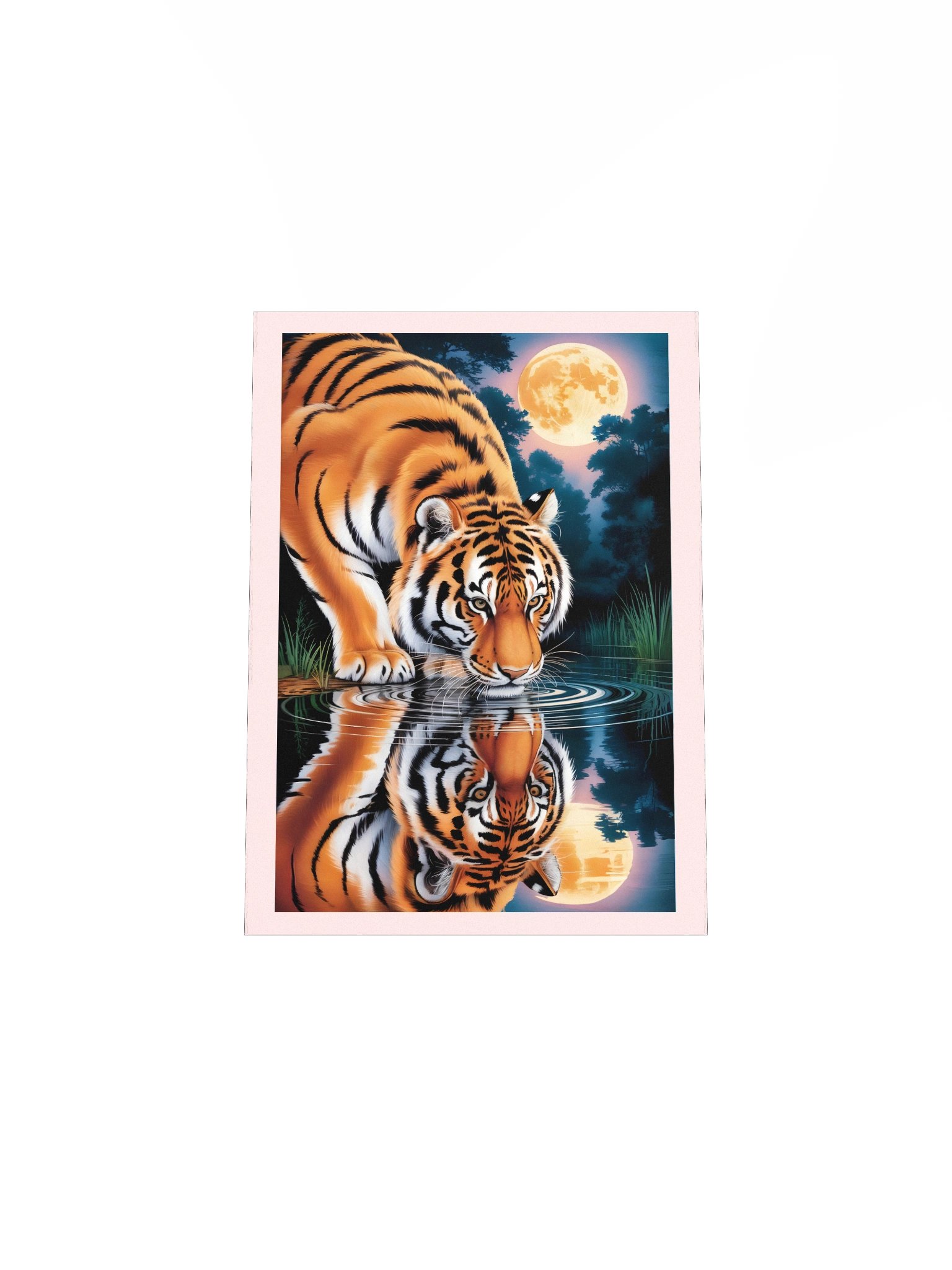 Moonlit Tiger Poster – Spiritual Strength & Reflection Wall Art product image (5)