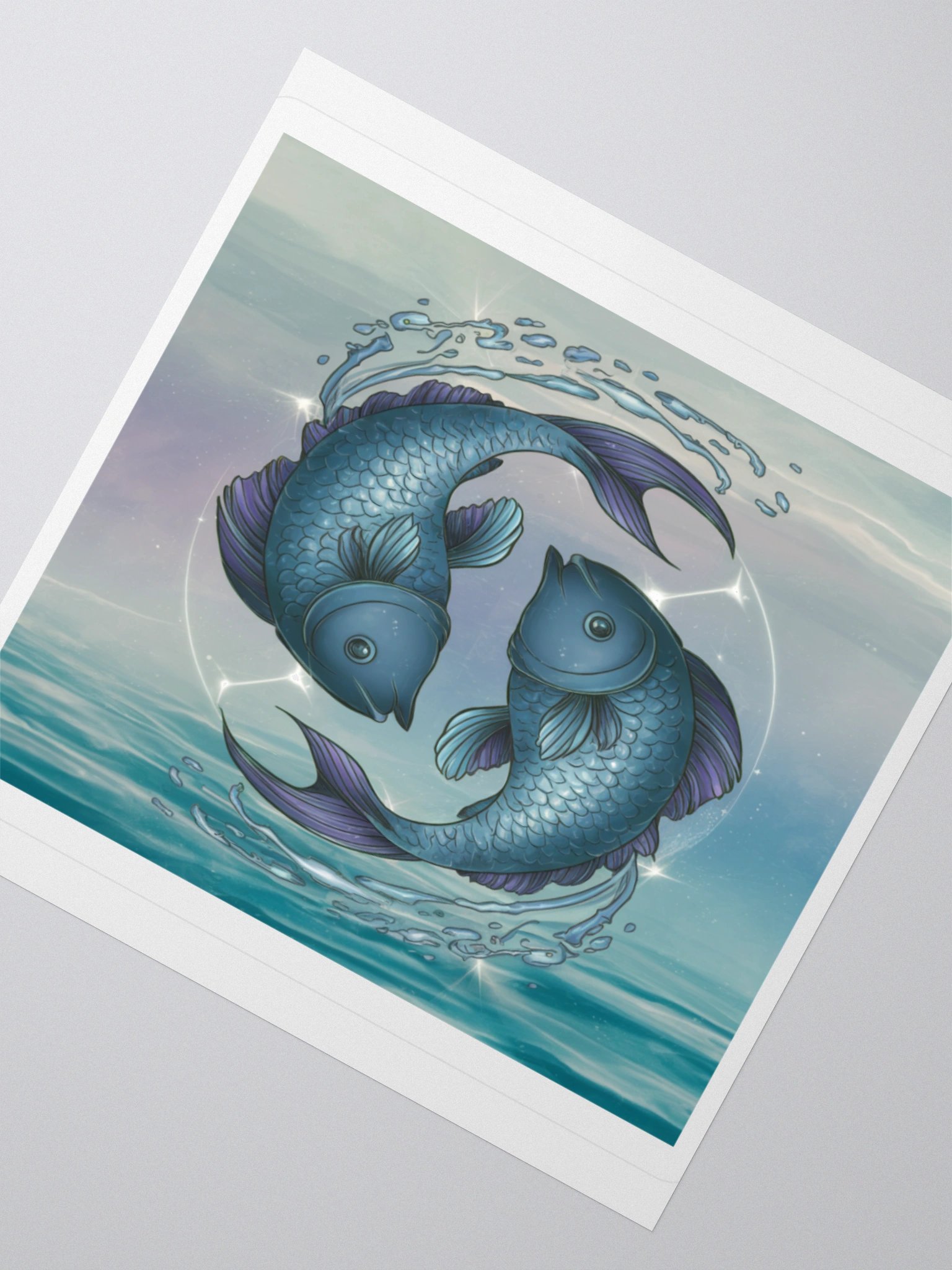 Exclusive Pisces Aquatic Sticker: Dual Fish in Water Swirl - Perfect for Cars, Laptops, and Astrology Fans! product image (4)