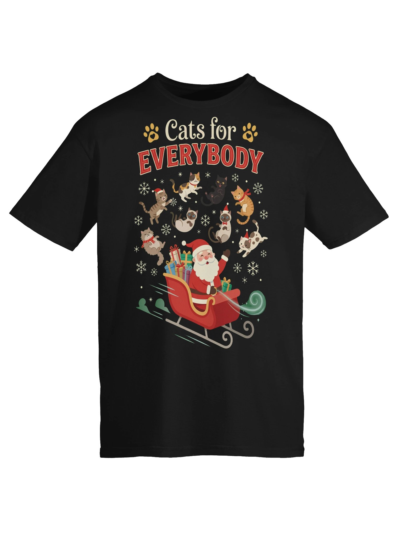 Cats for Everybody – Christmas Cat Sleigh T-Shirt product image (4)