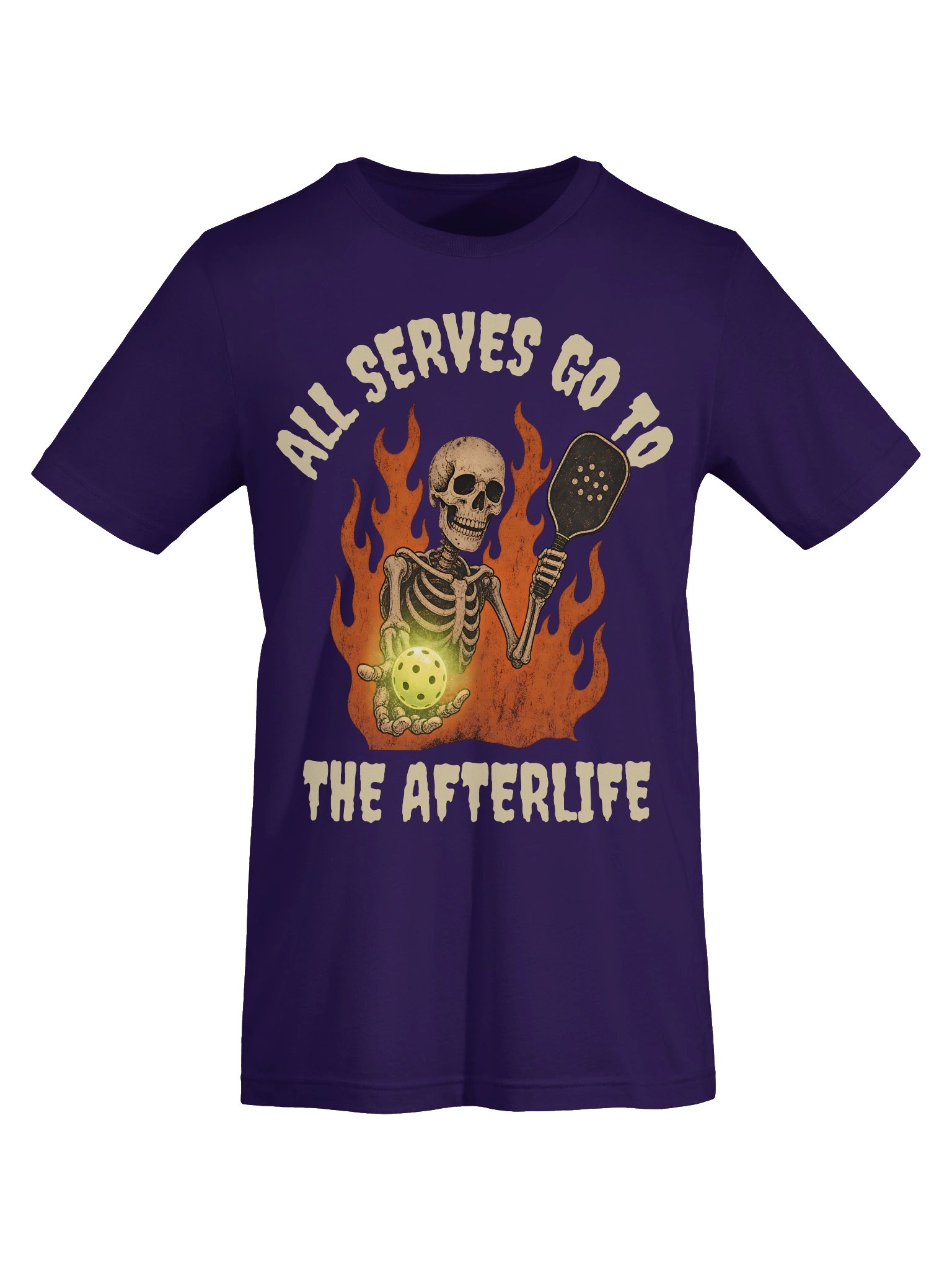 All Serves Go To The Afterlife Halloween Pickleball Shirt | Skeleton Tee product image (5)