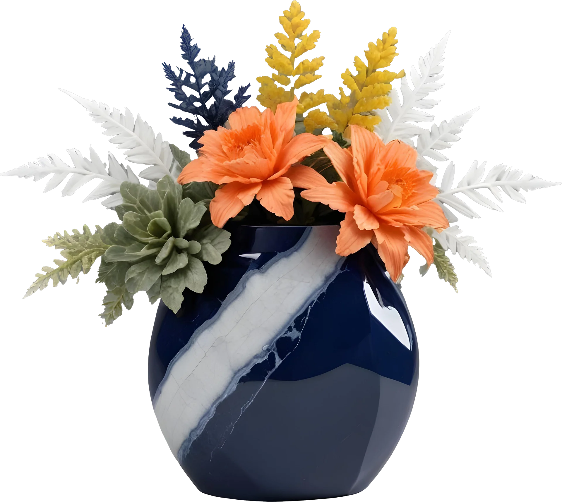 Golden Tides – Tropical Luxe Ceramic Vase PNG product image (1)