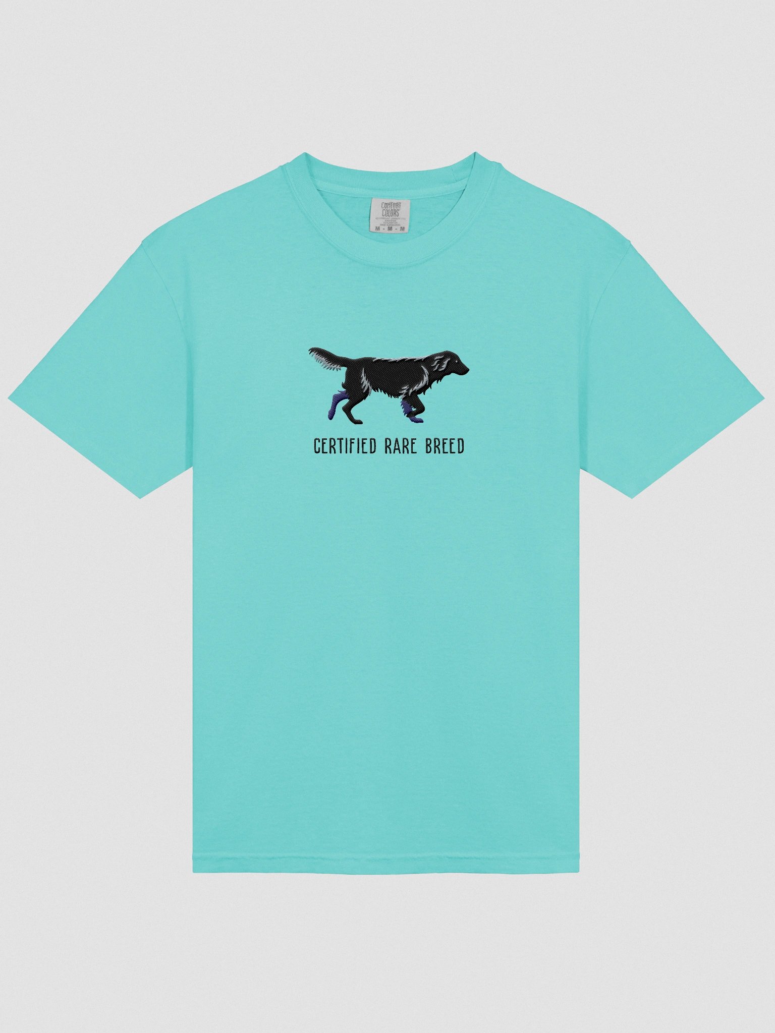 Certified Rare Breed T-Shirt(Embroidered) of a Flat-Coated Retriever(Black) product image (6)