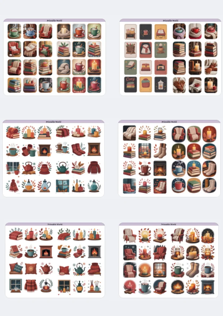 Cozy Sticker Pack (Vintage Style) product image (2)