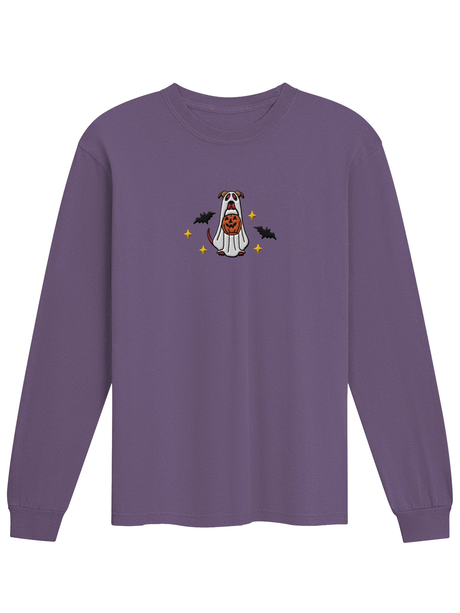 Halloween Pit Bull/ Staffordshire Terrier(Red) Embroidered Long-Sleeve T-Shirt product image (17)