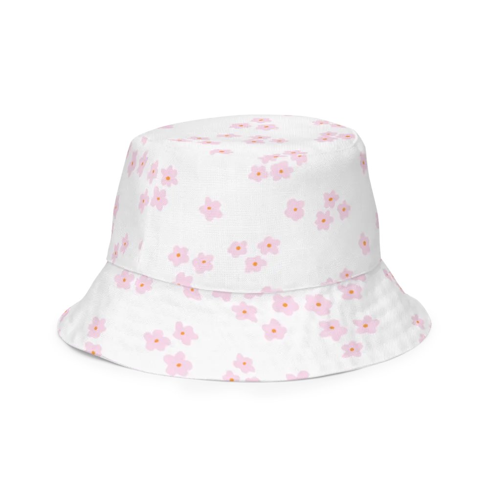 PINK DAISY COTTAGE PATTERN BUCKET HAT REVERSIBLE - Diesen Hut hat niemand ausser Dir ! product image (7)
