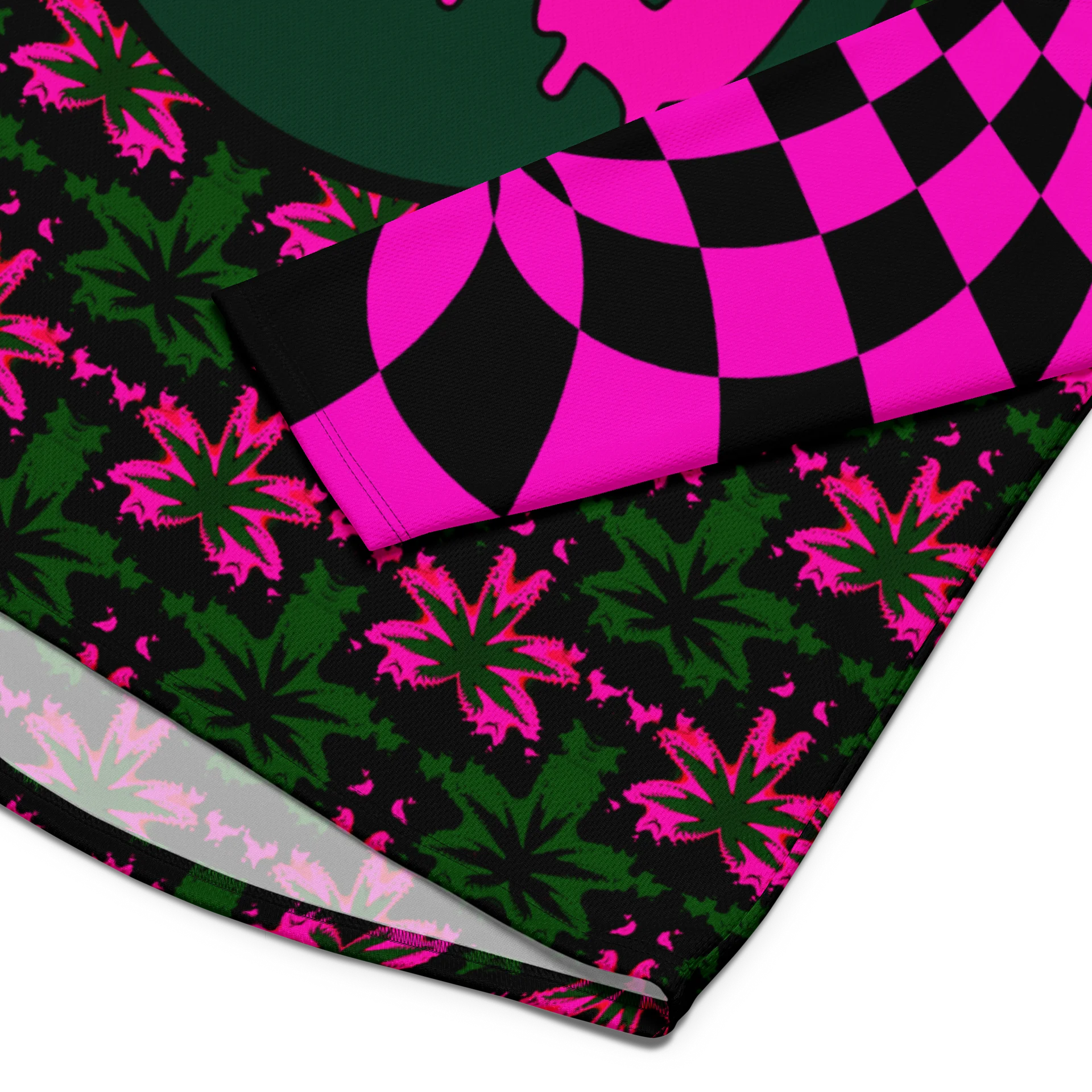 Trippy 420 Rave Hockey Jersey, Psychedelic Cannabis Festival Shirt, Neon Retro Stoner Fashion, Pot Leaf EDM Clothes, Pink Weed Checkers Top product image (5)