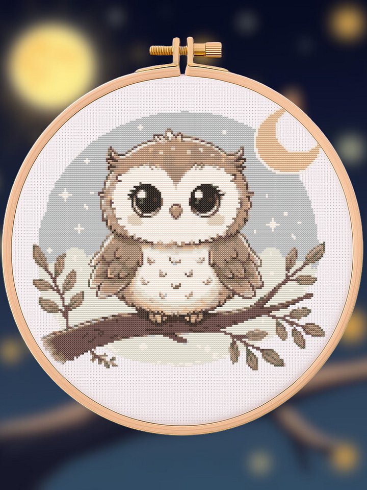 Night Owl Cross Stitch Pattern product image (1)