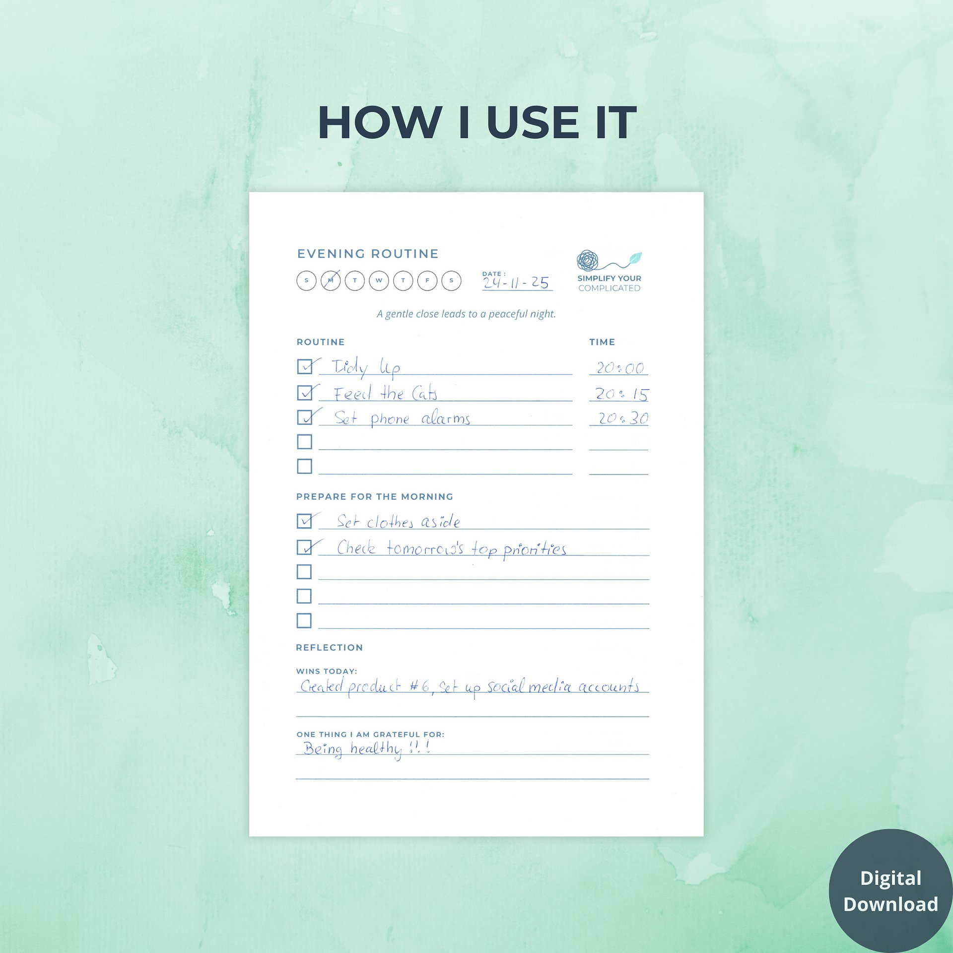 Evening Routine Planner product image (3)