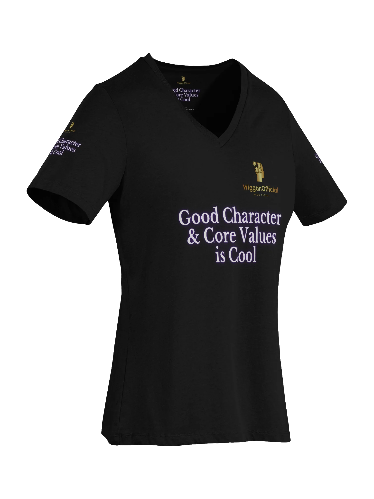 WigganOfficial “Good Character & Core Values is Cool” Women's Relaxed V-Neck T-Shirt product image (7)
