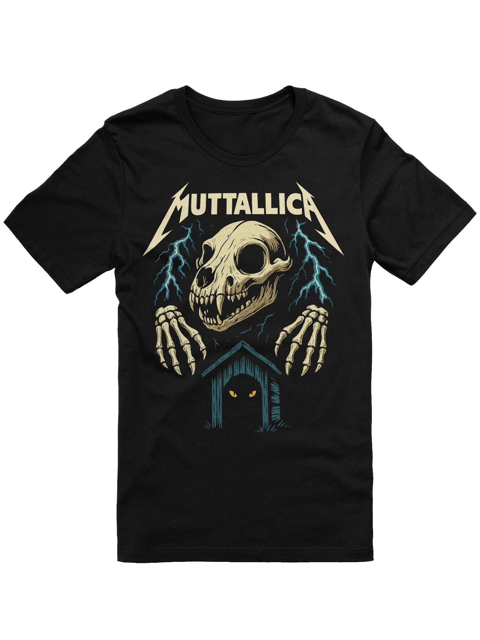 MUTTALLICA Dog Skeleton Shirt – Heavy Metal Parody Tee product image (1)