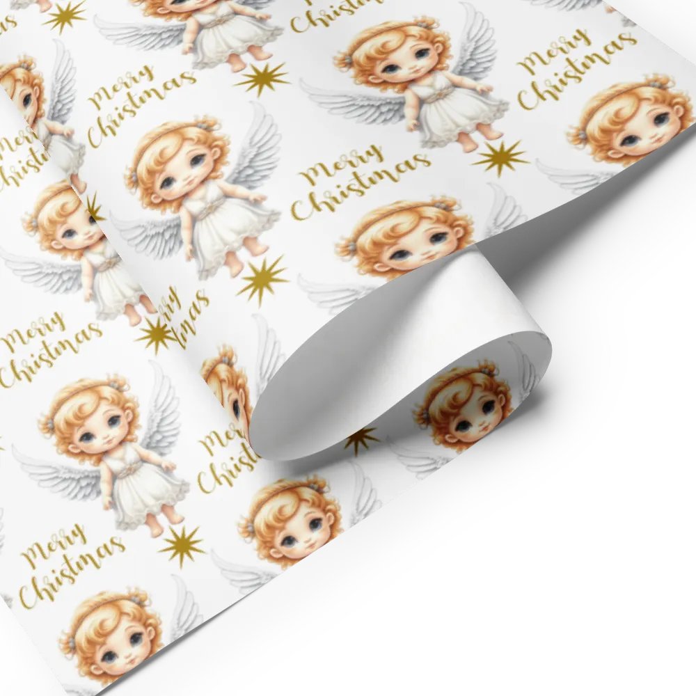 Merry Christmas Angel Gift Wrapping Paper 3 Sheet Set #1 product image (6)