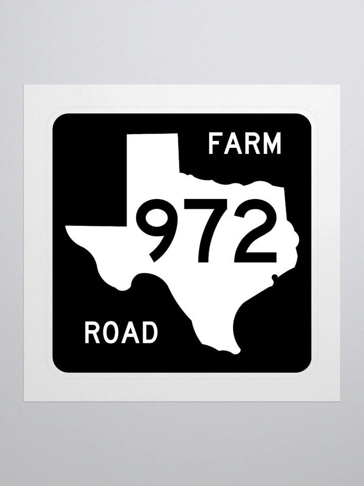 Texas Farm Road Sign FM 972 Sticker product image (1)