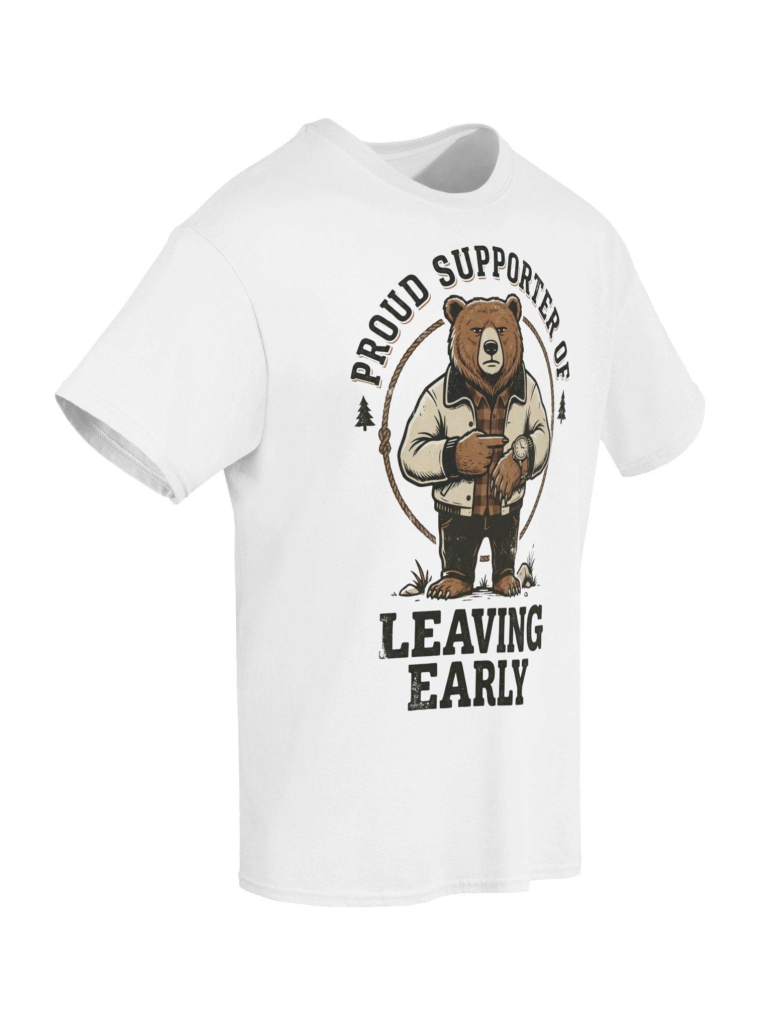 Funny Introvert Bear "Proud Supporter of Leaving Early" T-Shirt product image (6)