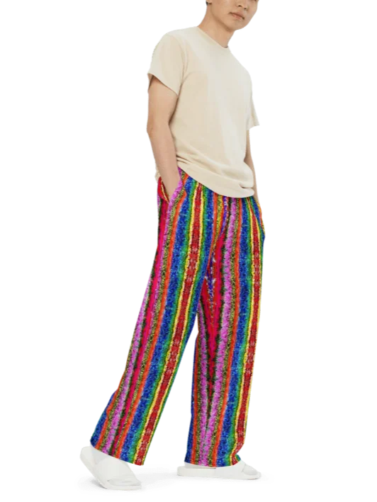 Boho colorful Stripes - Unisex Wide-Leg Pants product image (7)