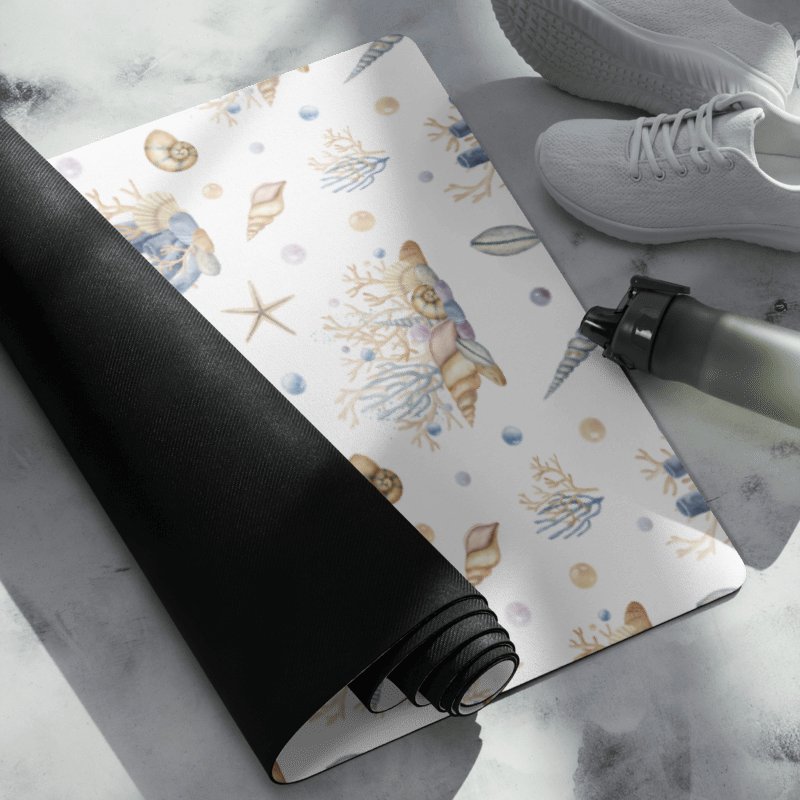 Underwater Seashells Pattern Yoga Mat by Treasure Pie product image (2)