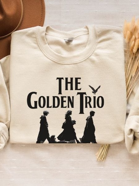 Golden Trio on Abbey Road Parody Vintage Cozy Fall Sweatshirt product image (2)