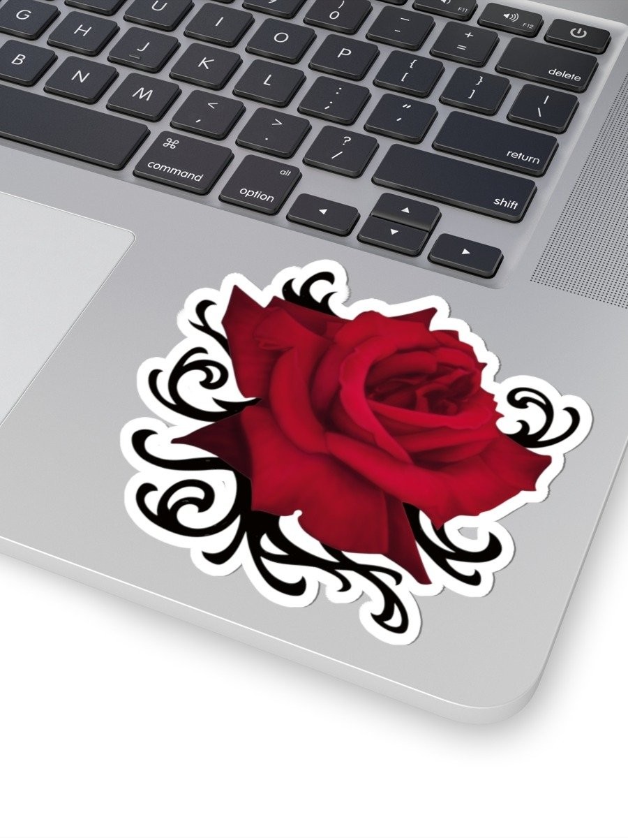 Gothic Dark Red Rose Vinyl Decal – Krita Airbrush Art Kiss-Cut Sticker product image (1)