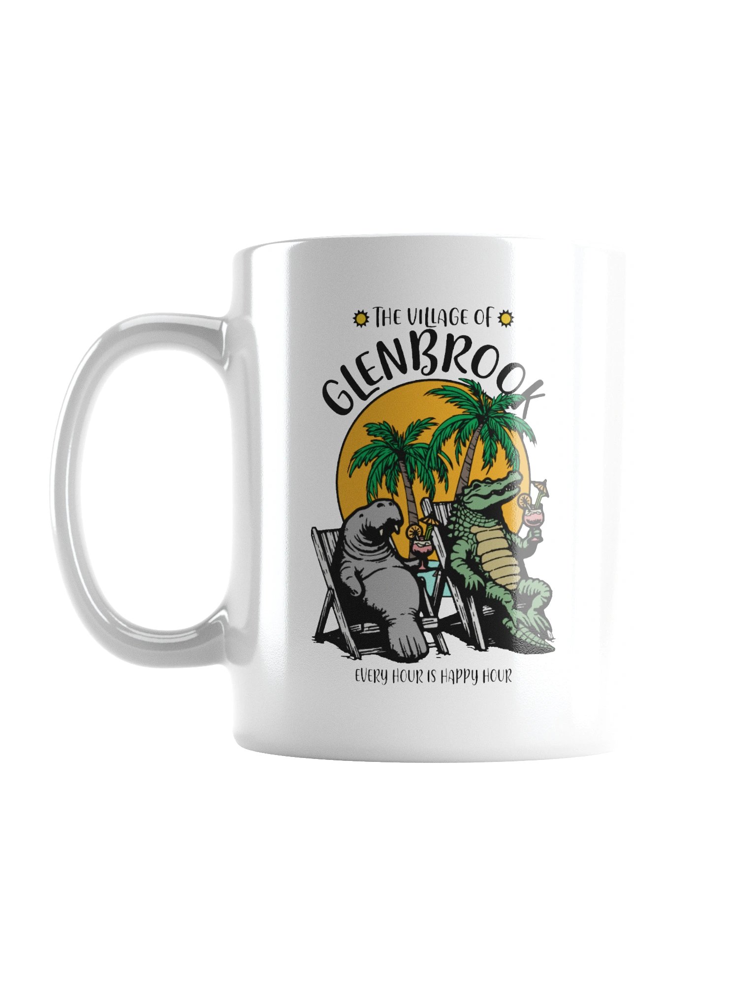 The Village of Glenbrook TV Florida USA Fun Manatee Alligator Design Coffee Mug product image (2)