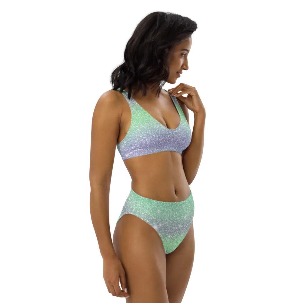 Glitter Unicorn Texture Design High Waisted Bikini (3) product image (9)