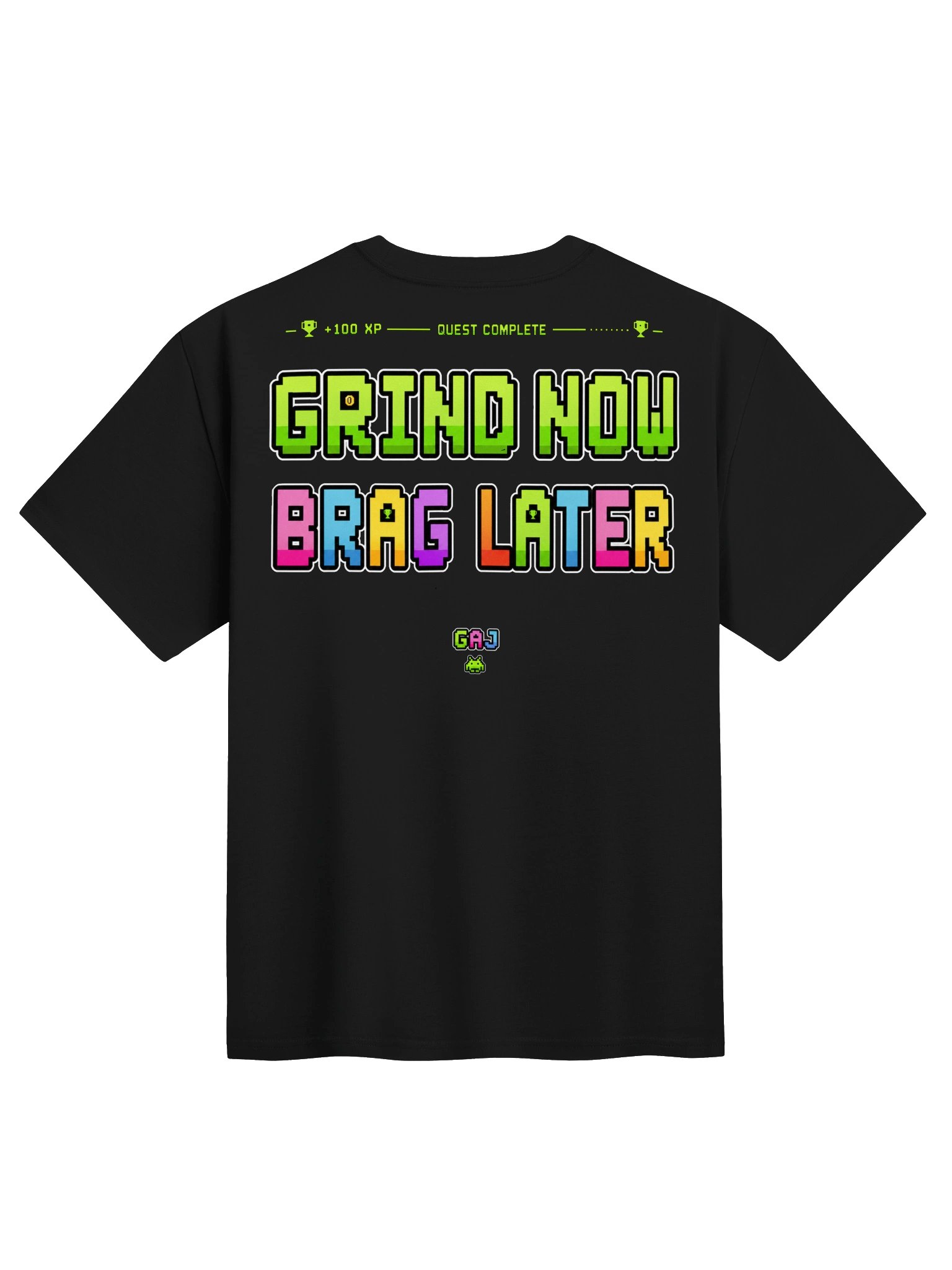 GRIND NOW, BRAG LATER – Pixel Mode Tee - PREMIUM product image (2)