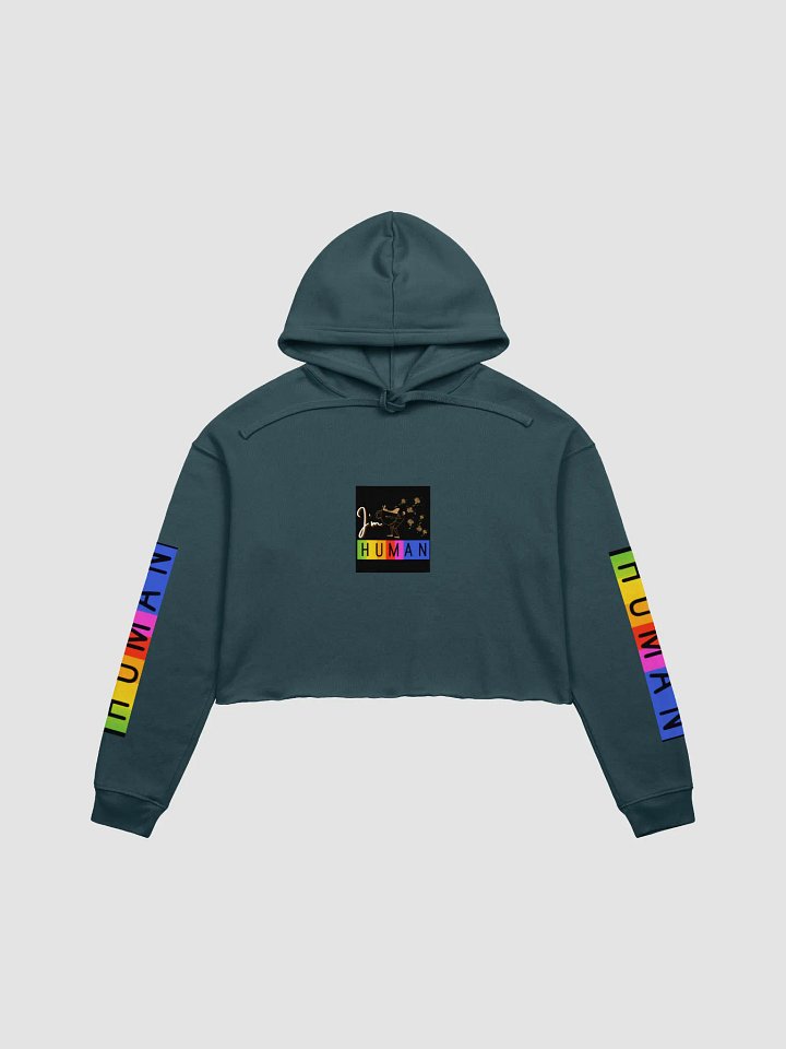 I'm Human: Funny Coffee Chaos Fleece Crop Hoodie product image (1)