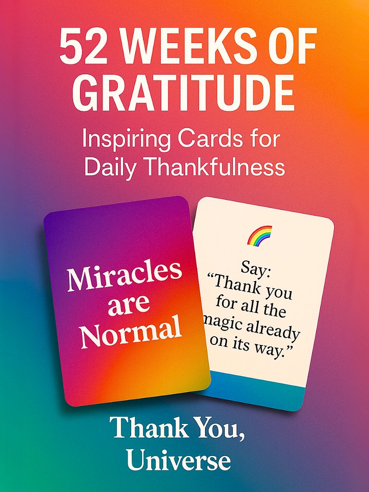 52 Weeks of Gratitude Cards | Daily Front & Back Affirmations for Miracles, Abundance & Inner Peace product image (1)