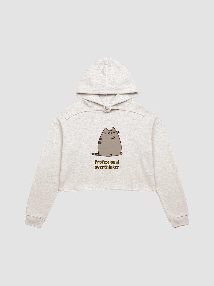 Meme Professional Overthinker Kitty Crop Hoodie product image (6)