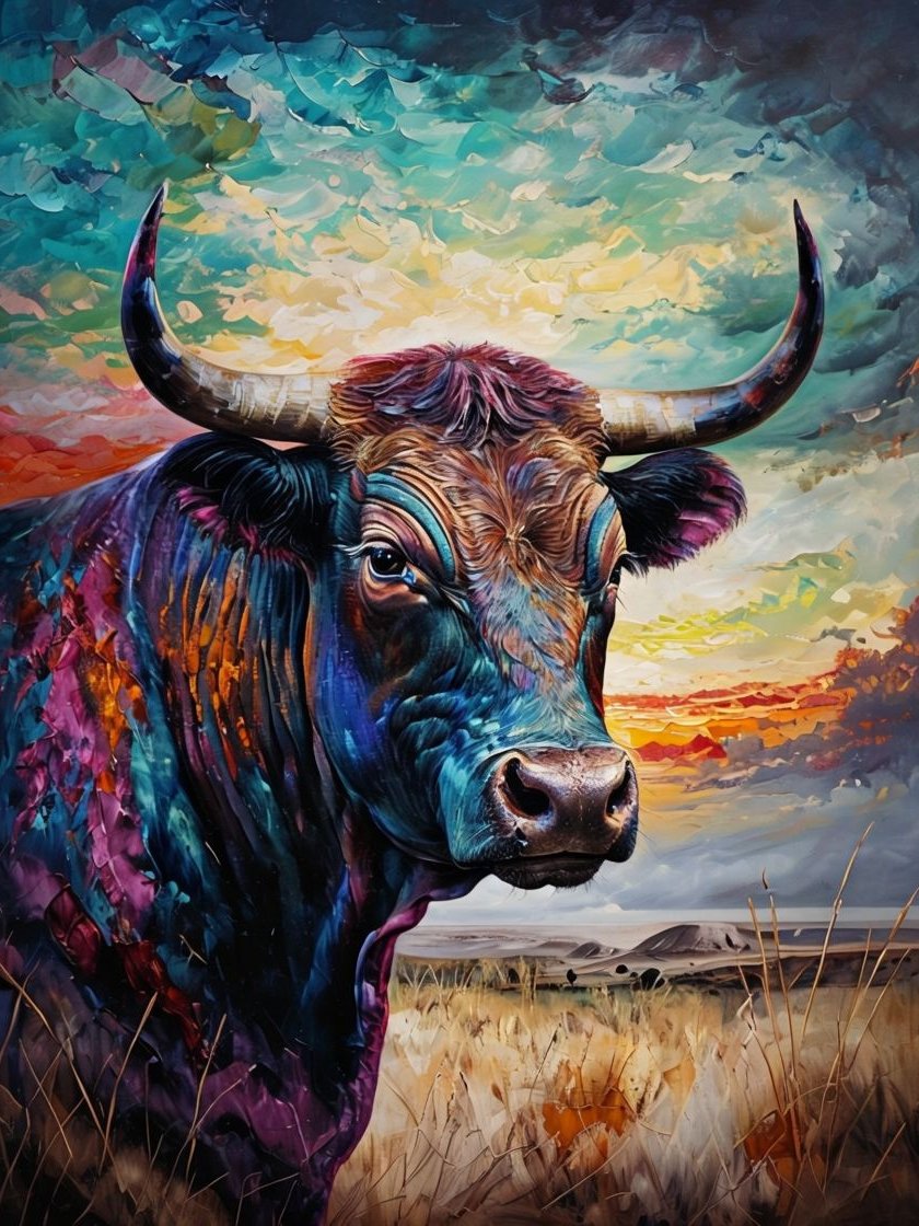 Vibrant Bull Framed Matte Poster product image (1)
