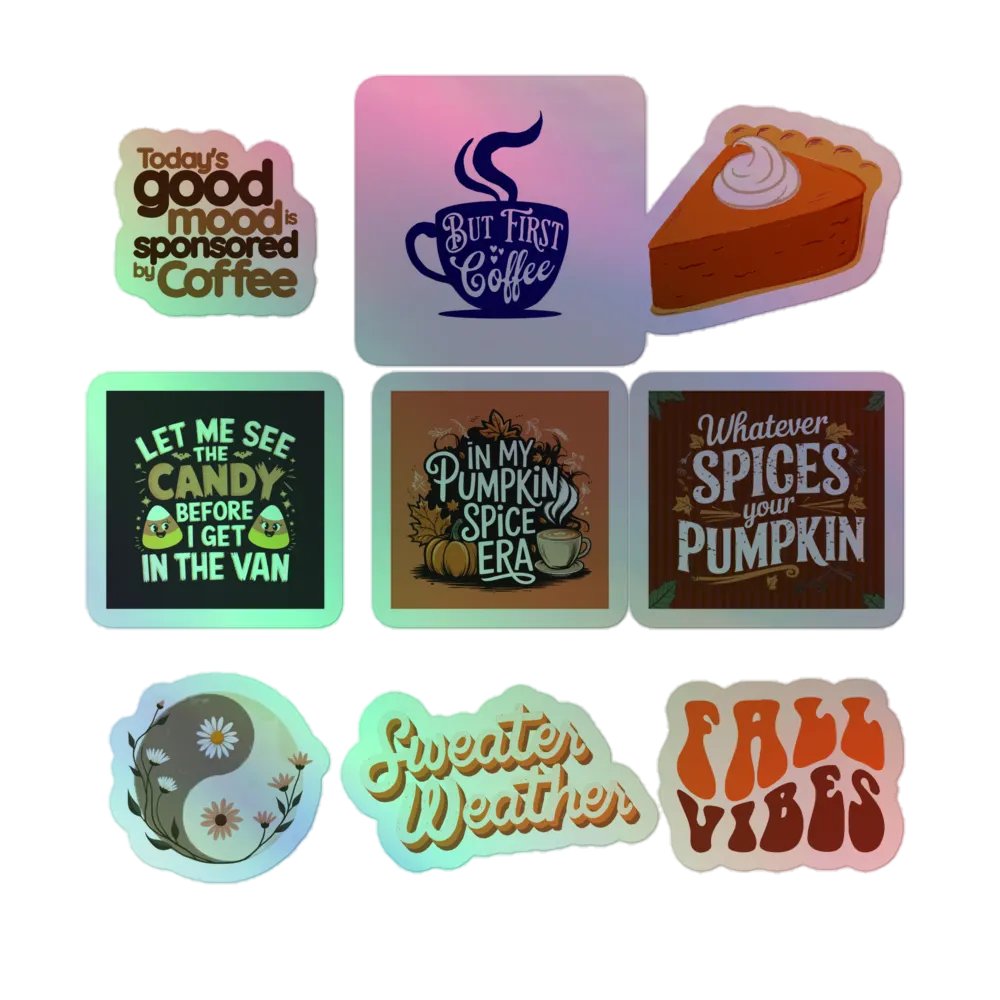 Fall Vibes Holographic Sticker Sheet product image (1)